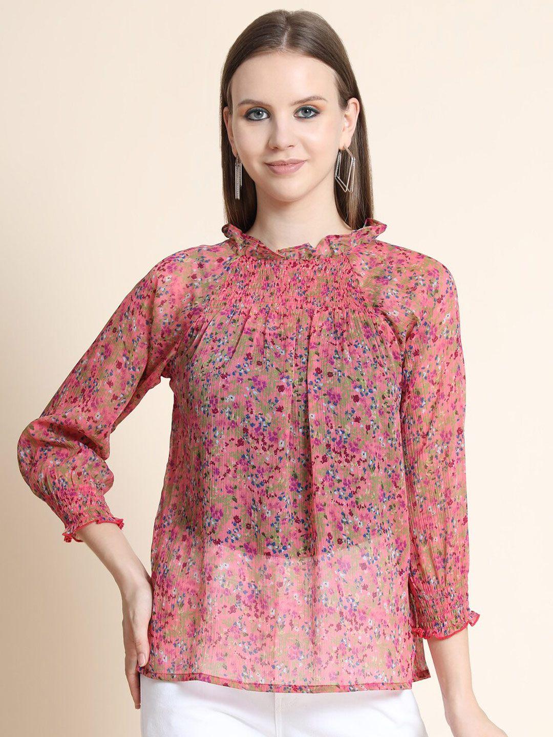 rediscover fashion pink floral print top