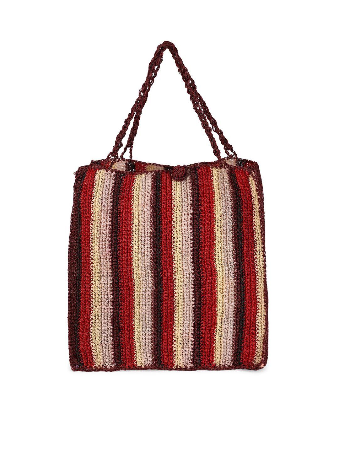rediscover fashion striped shopper tote bag