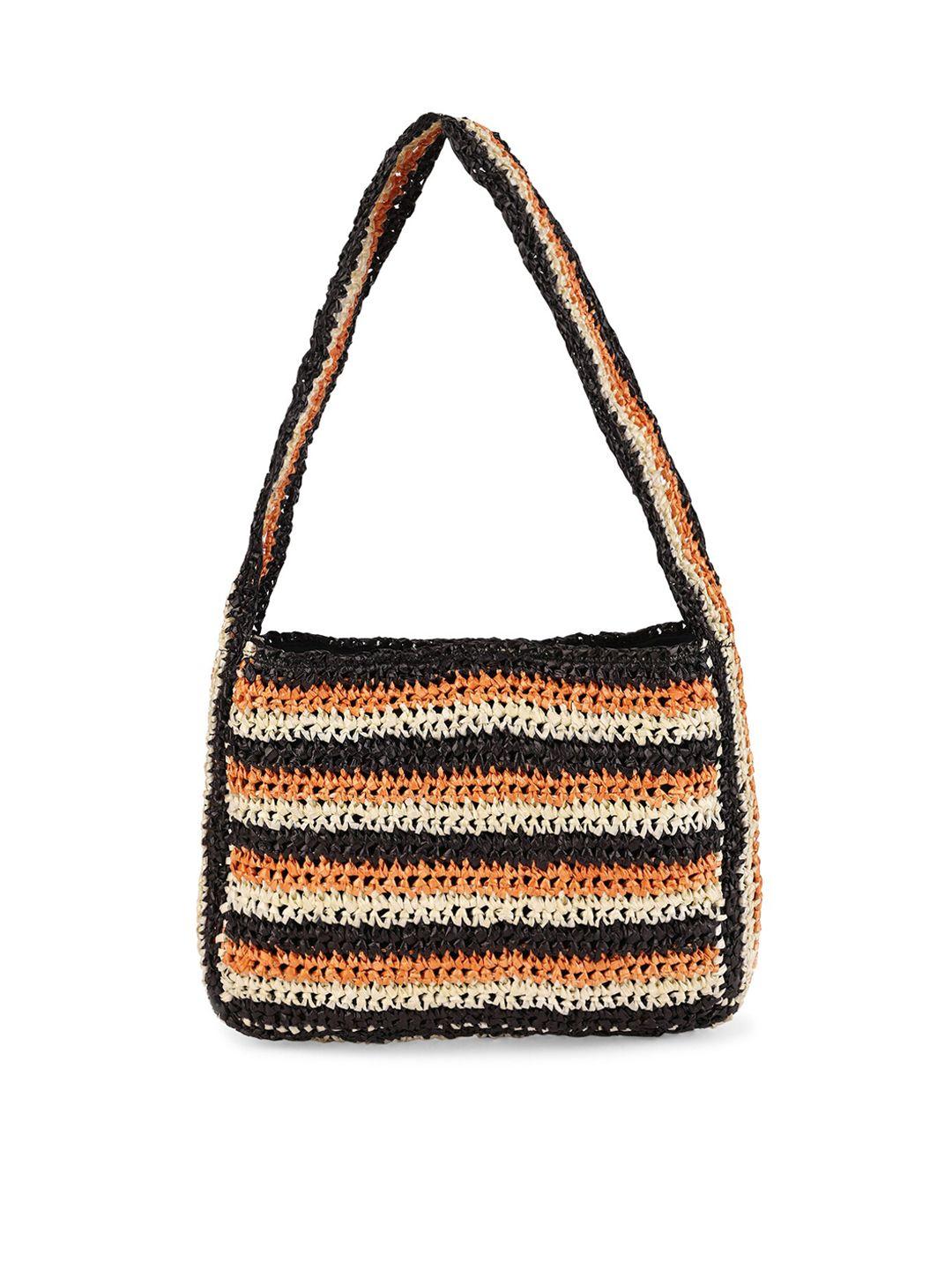 rediscover fashion striped shopper handheld bag