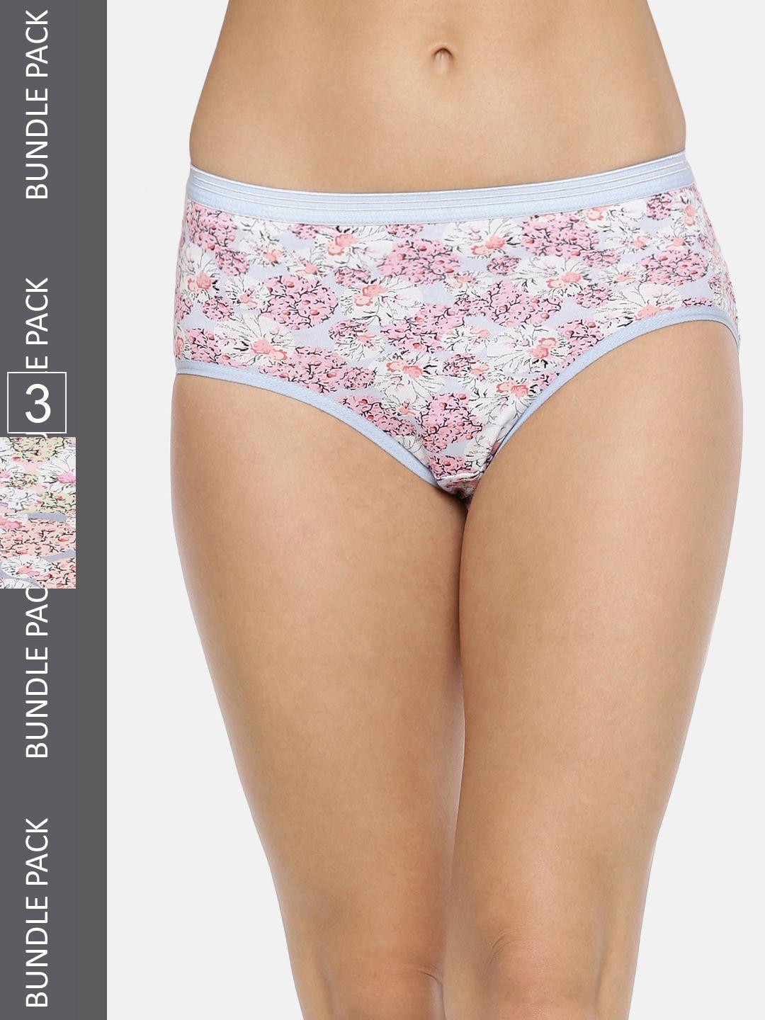 redrose women pack of 3 printed cotton hipster briefs deepa multi