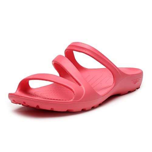 redtape women neon coral sliders