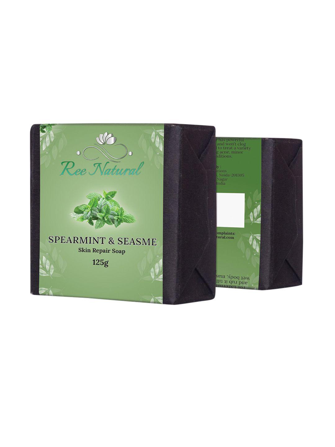 ree natural cold processed spearmint & sesame skin repair soap - 125g