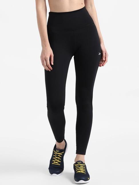reebok black fitted training tights