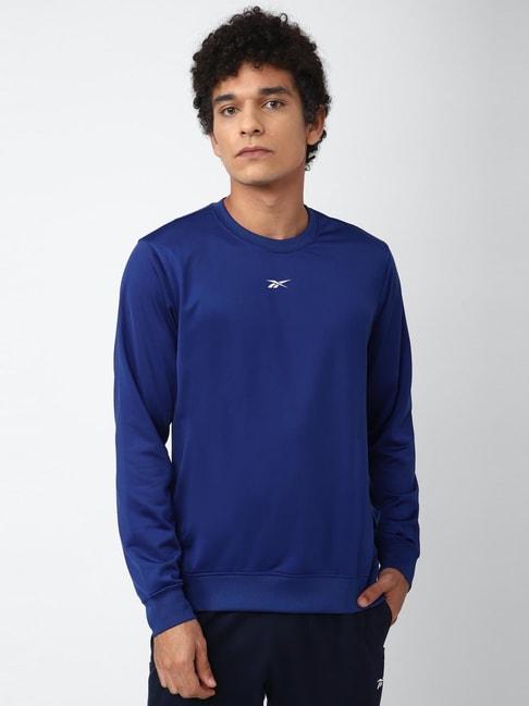 reebok blue regular fit sweatshirt