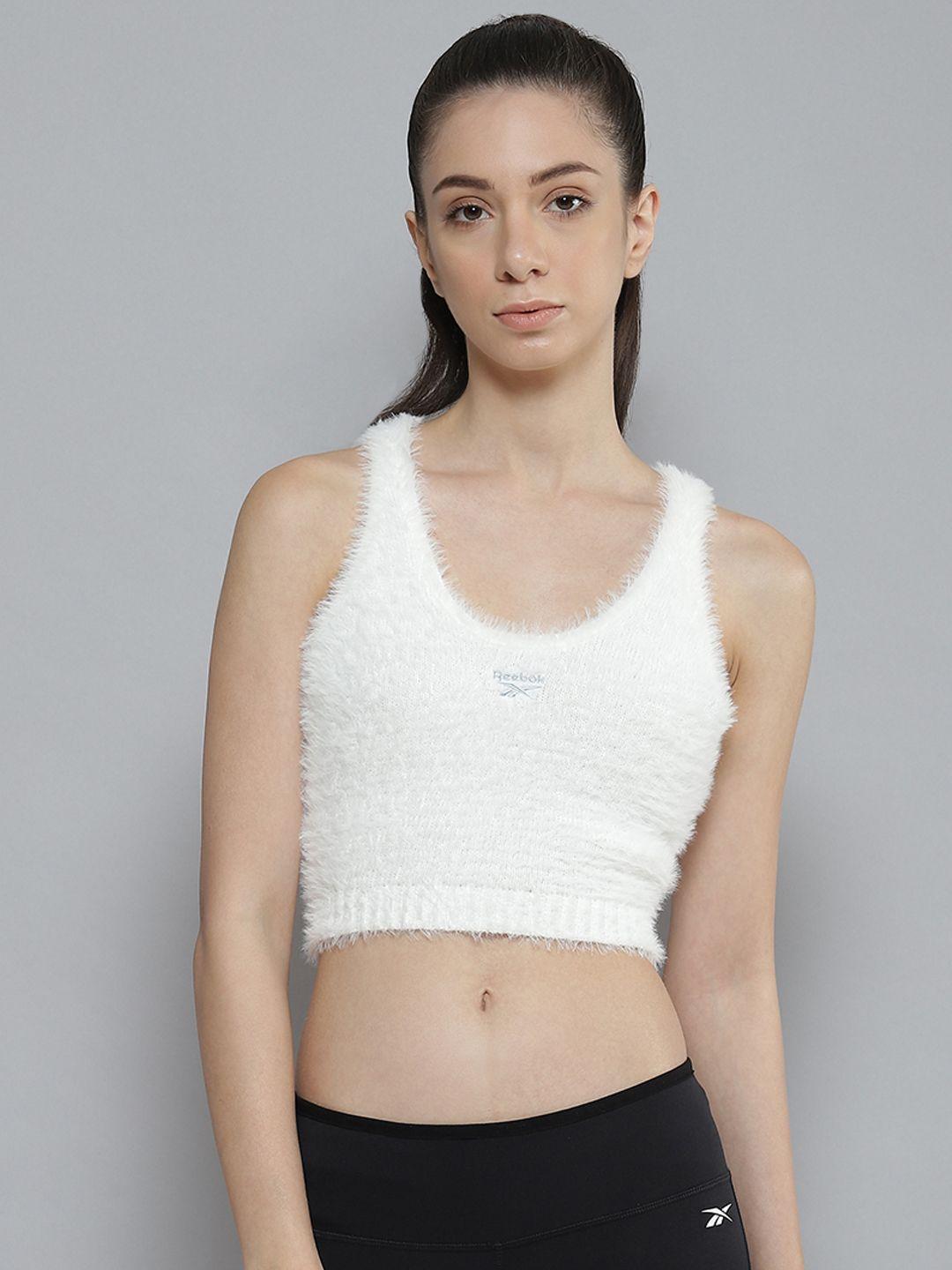reebok classic white wde new cosy cropped tank top