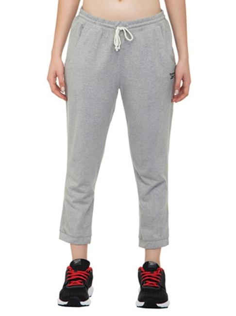 reebok grey cotton cropped pants