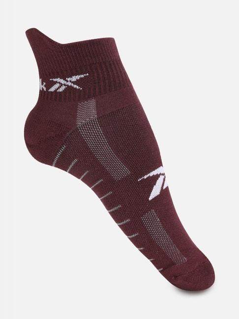 reebok maroon regular fit logo printed socks