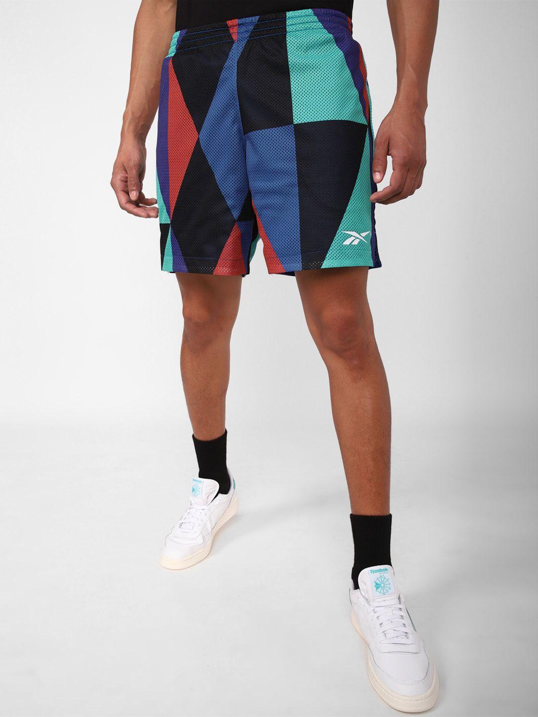 reebok men colourblocked sports shorts