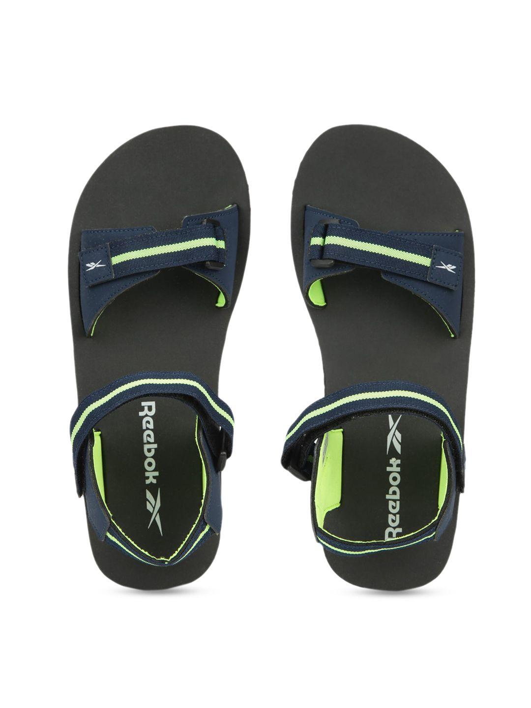 reebok men navy blue colourblocked epic sport sandals