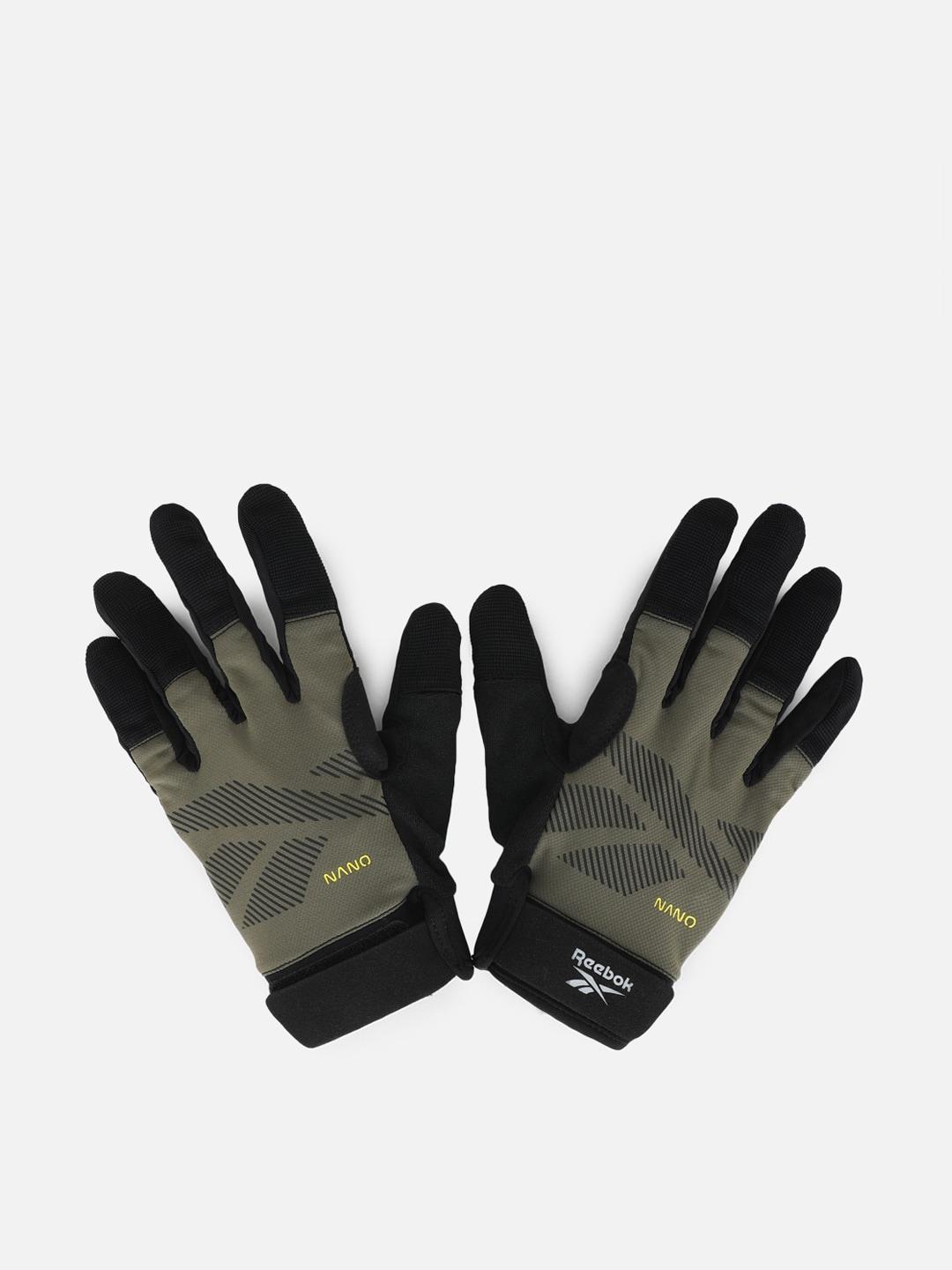 reebok men ubf athlete series logo printed gloves