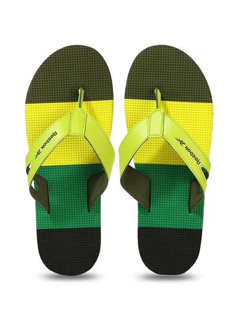 reebok men's new jk green flip flops