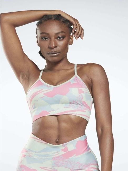 reebok multicolored printed sports bra
