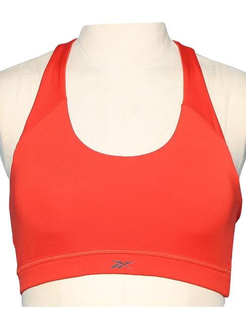 reebok red non wired padded wor sports bra