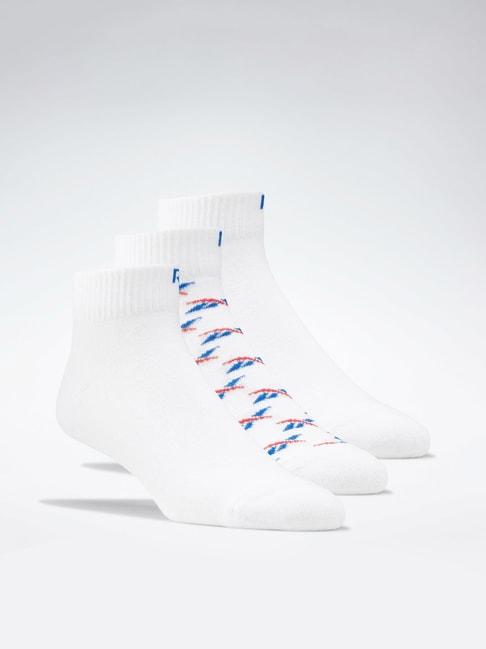 reebok white regular fit printed socks