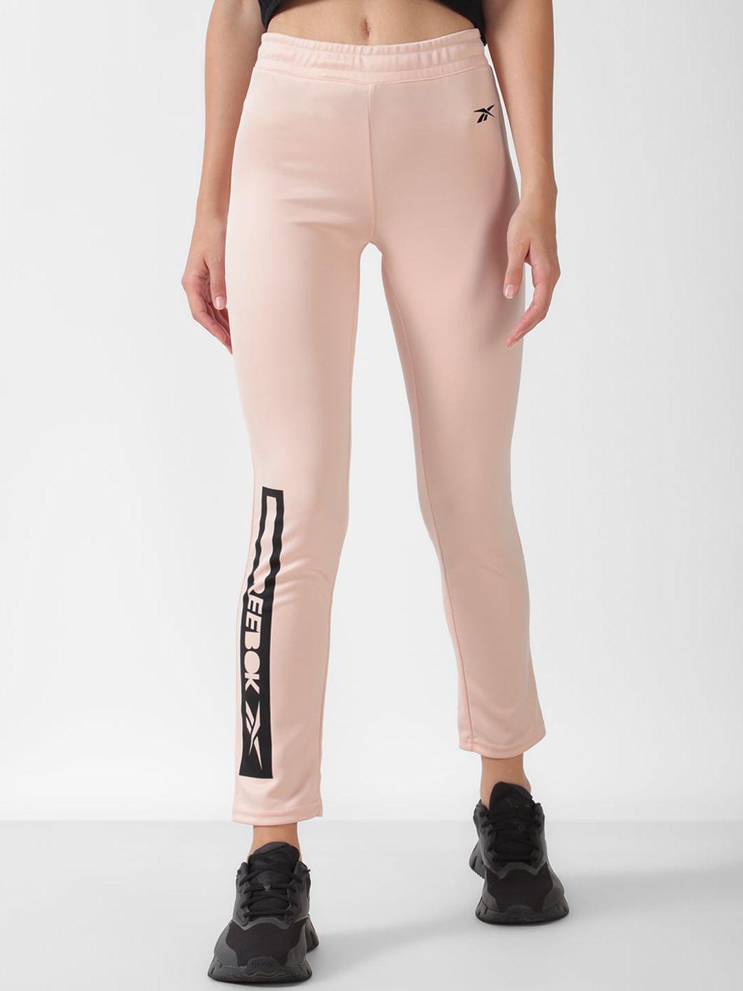 reebok women brand logo printed relaxed-fit track pants