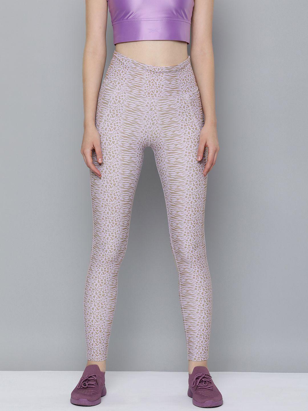 reebok animal printed sports tights