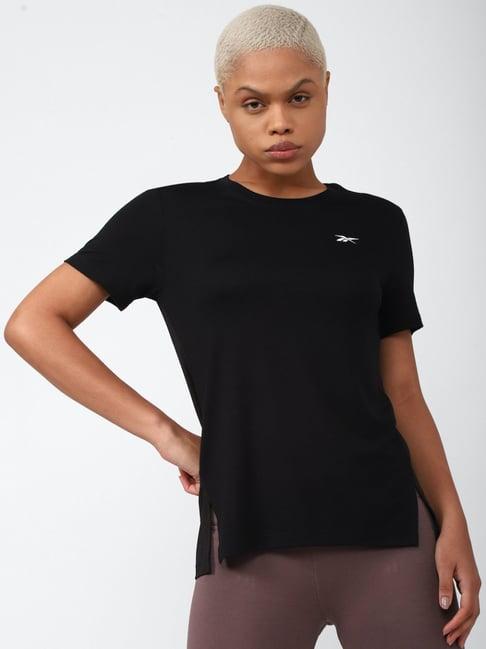 reebok black logo print t-shirt