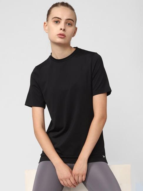 reebok black logo print t-shirt