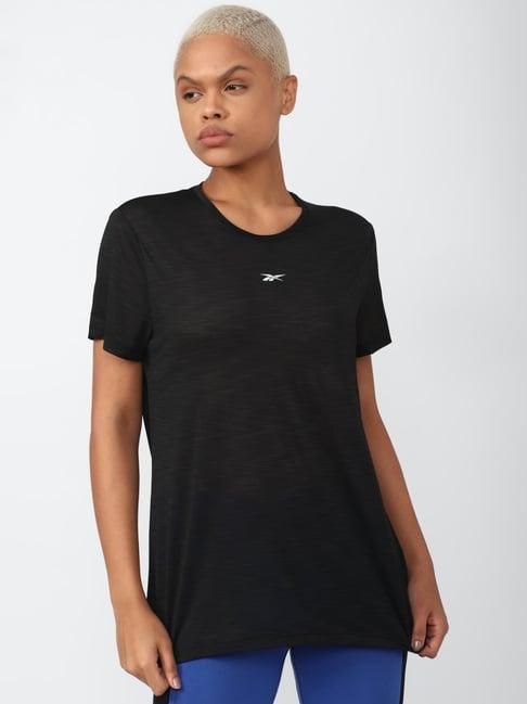 reebok black logo print t-shirt