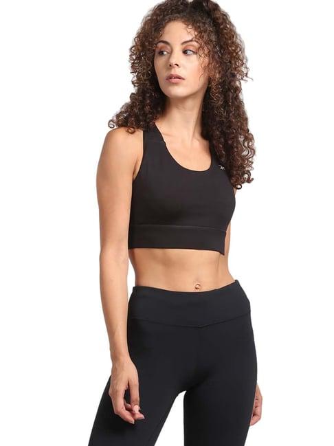 reebok black re sports bra