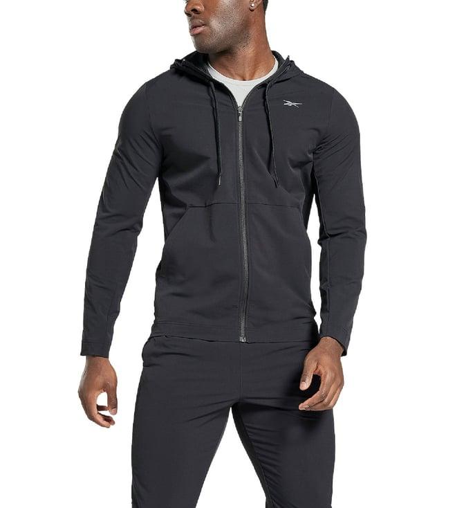 reebok black regular fit hoodie