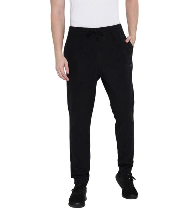 reebok black regular fit joggers