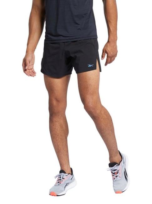 reebok black regular fit sports shorts