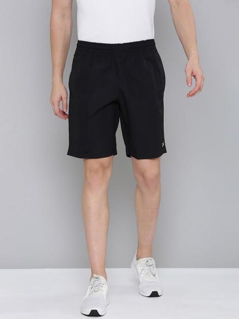 reebok black regular fit sports shorts