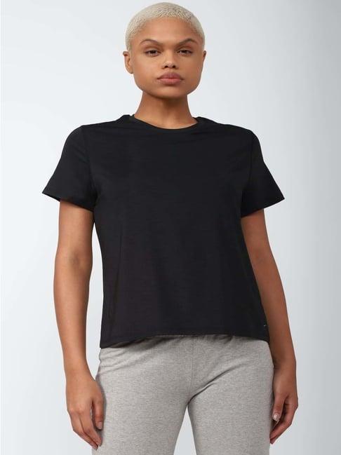 reebok black regular fit t-shirt