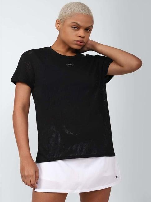 reebok black regular fit t-shirt