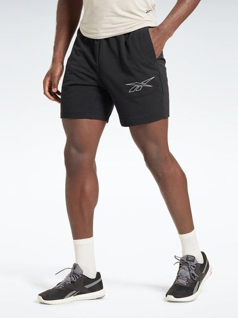 reebok black slim fit shorts