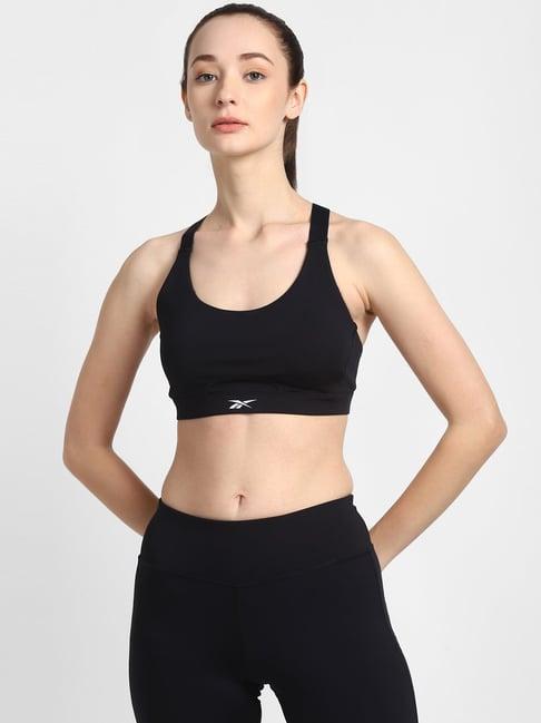 reebok black sports bra