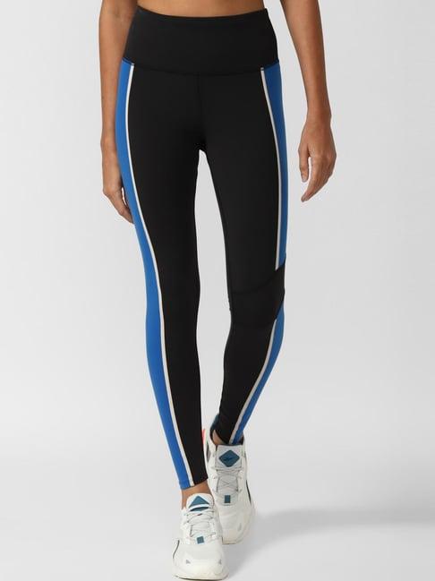 reebok black striped sports tights