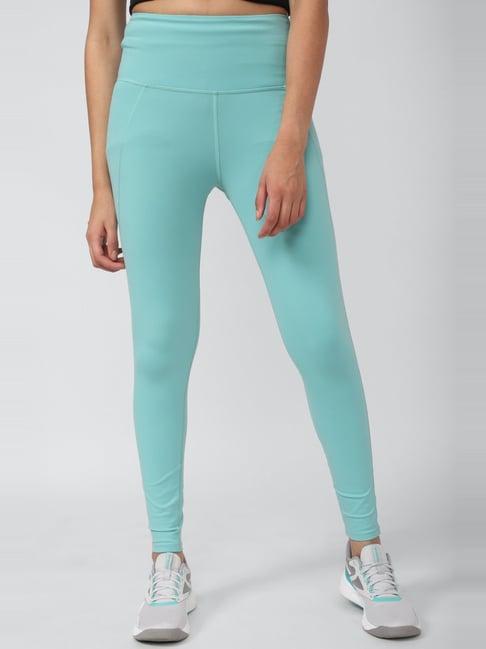 reebok blue high rise sports tights