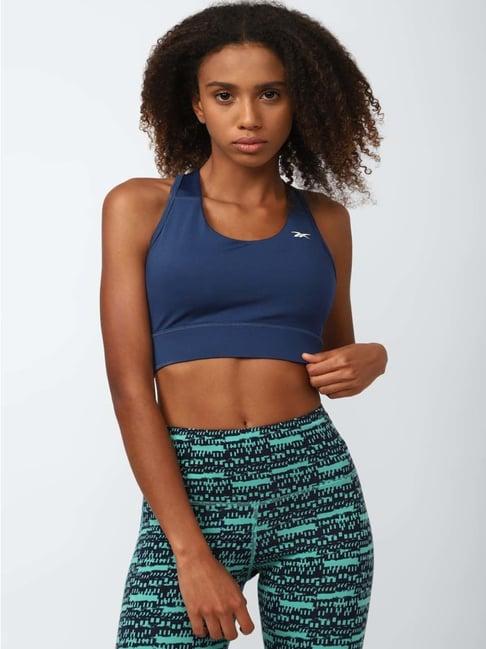 reebok blue plain sports bra