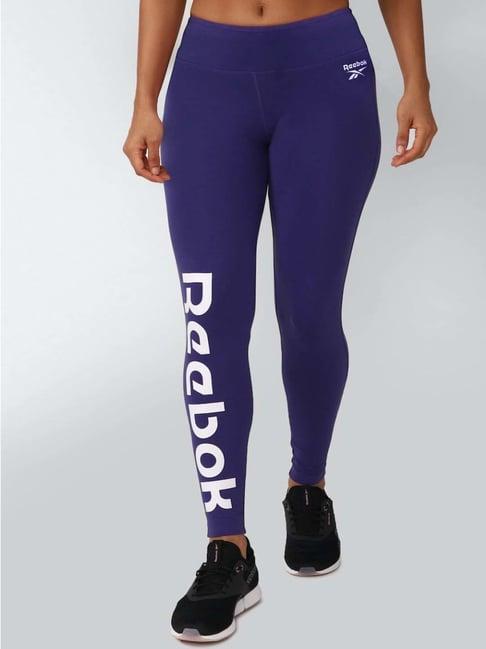 reebok blue printed sports tights