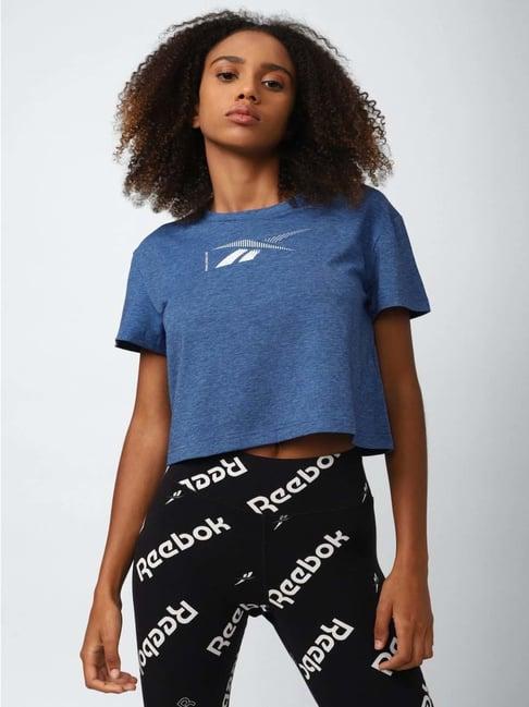 reebok blue printed t-shirt