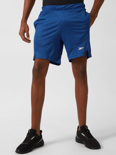 reebok blue regular fit sports shorts