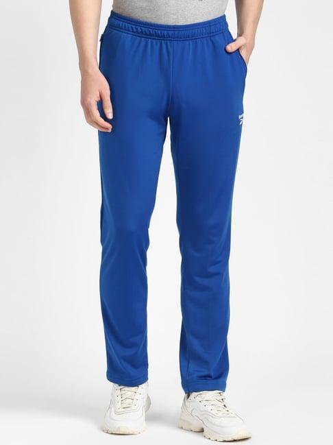 reebok blue regular fit track pants