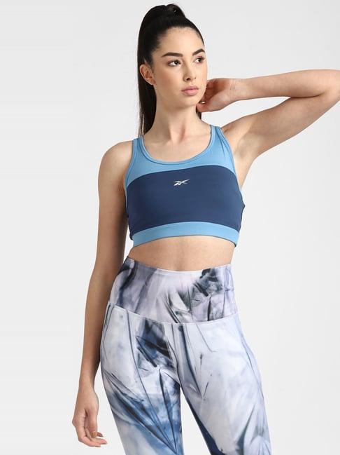 reebok blue wor vector non wired padded bralette bra