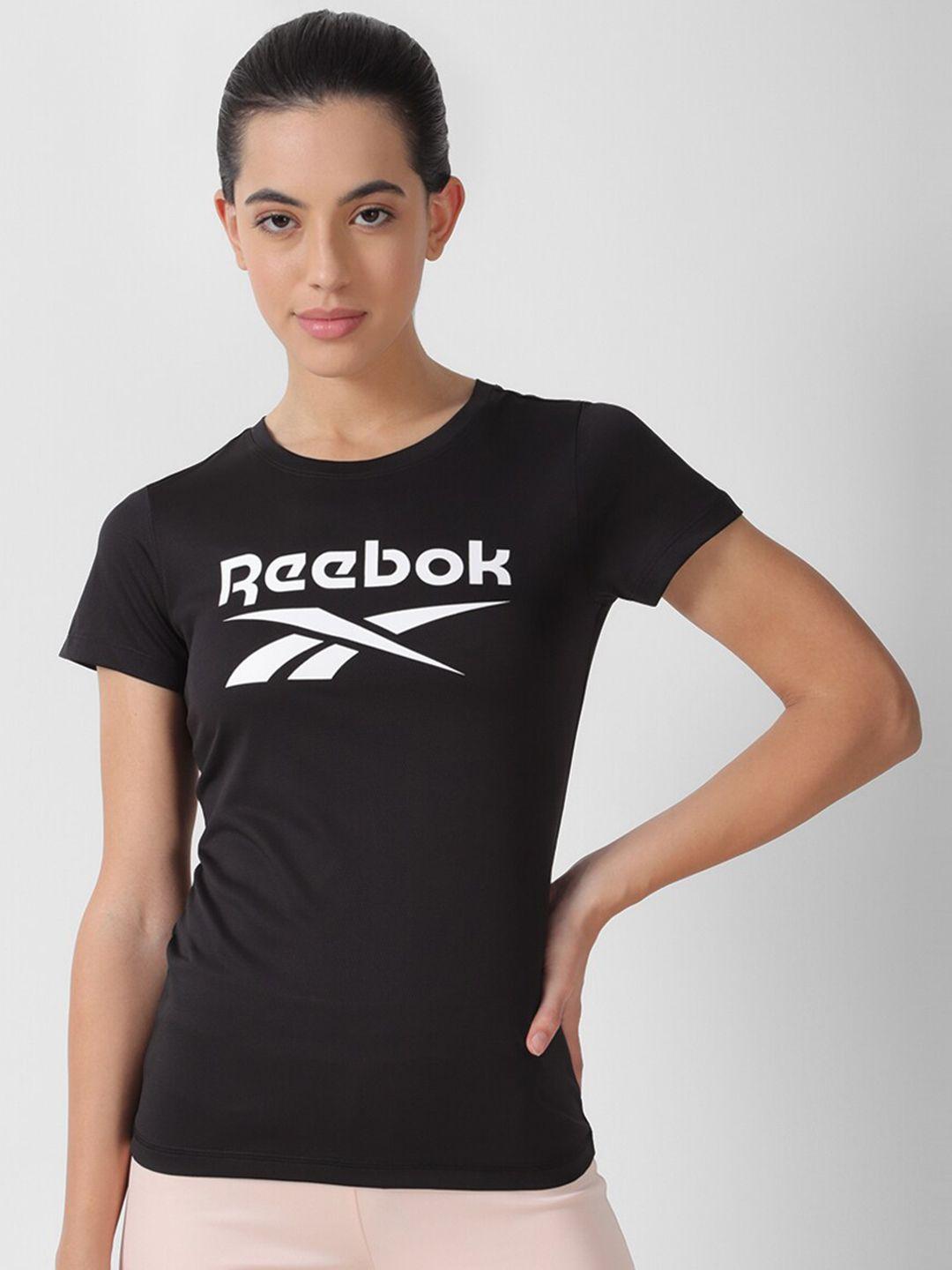 reebok brand logo printed slim-fit t-shirt