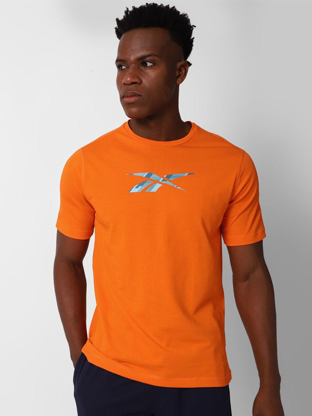 reebok brand logo printed train speedwick gfx slim-fit t-shirt