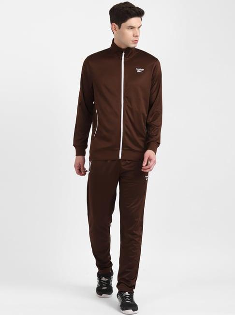 reebok brown regular fit tracksuit