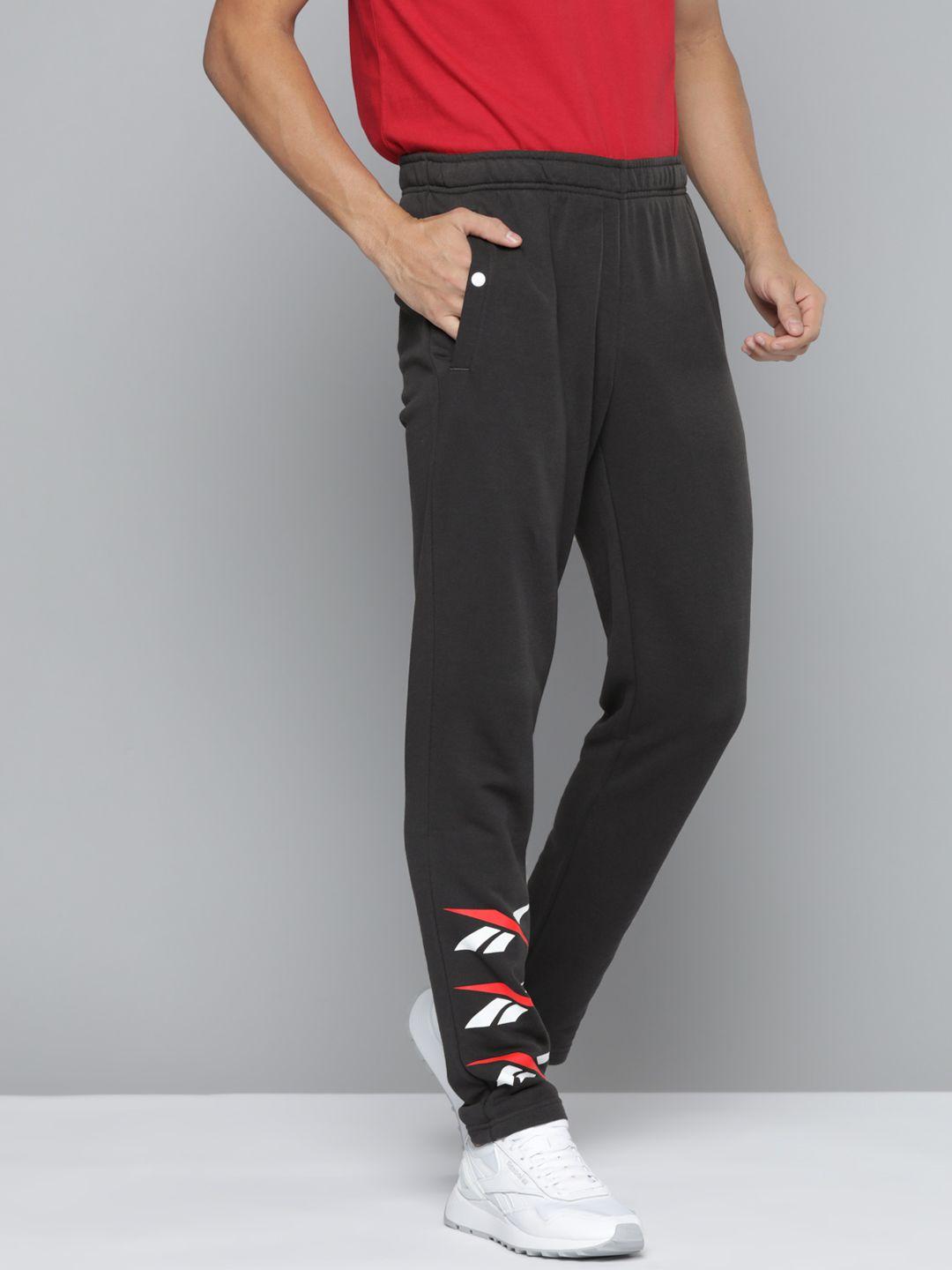 reebok classic men black brand logo print wce joggers