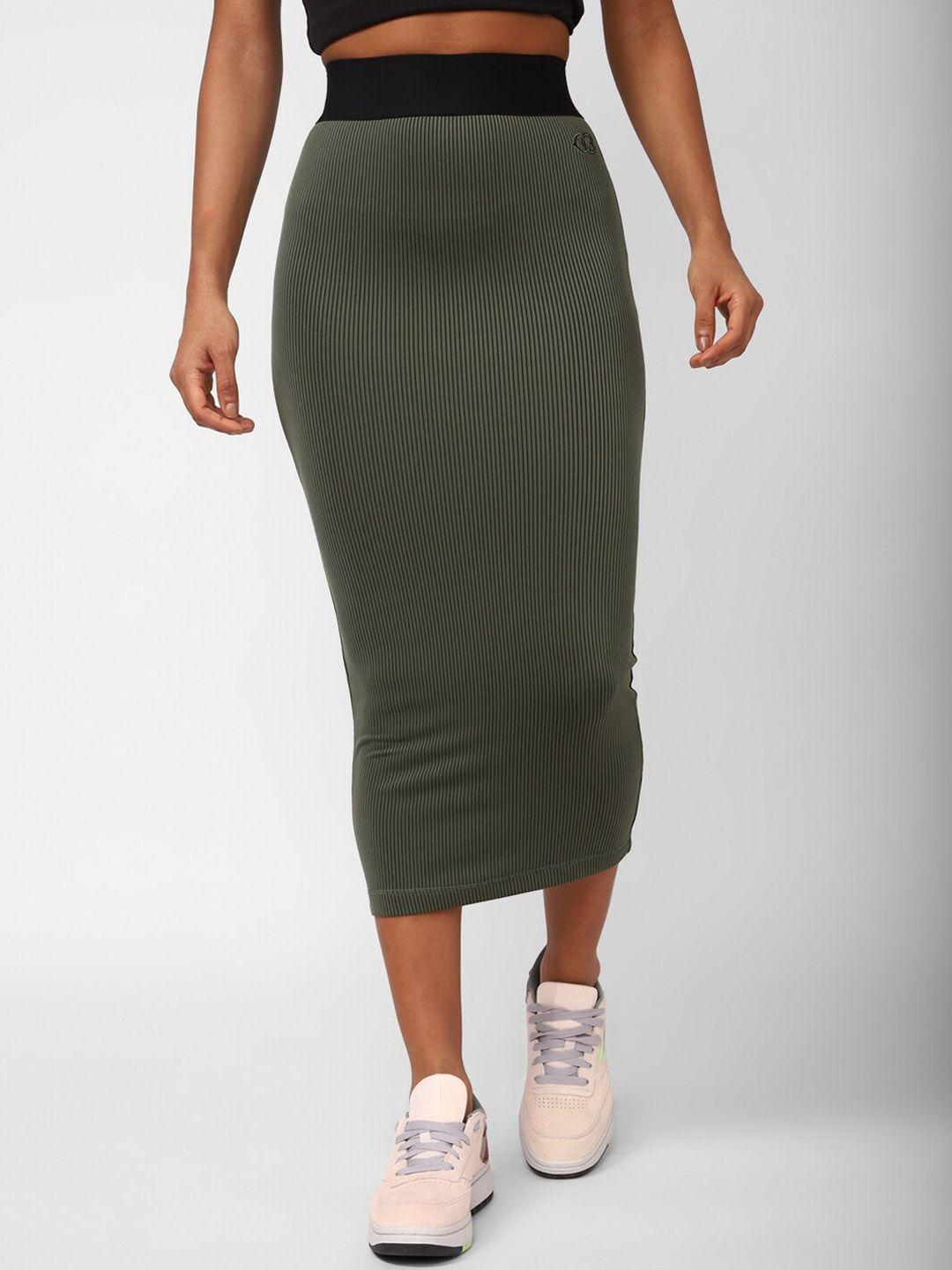 reebok classics cardi b ribbed midi pencil skirt