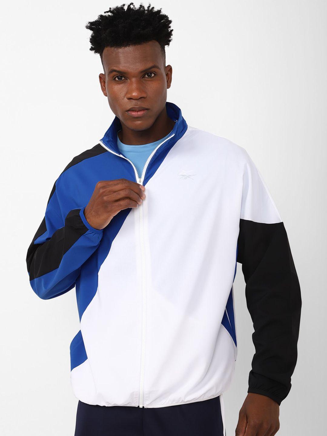 reebok colourblocked fitness running woven wind sporty jacket