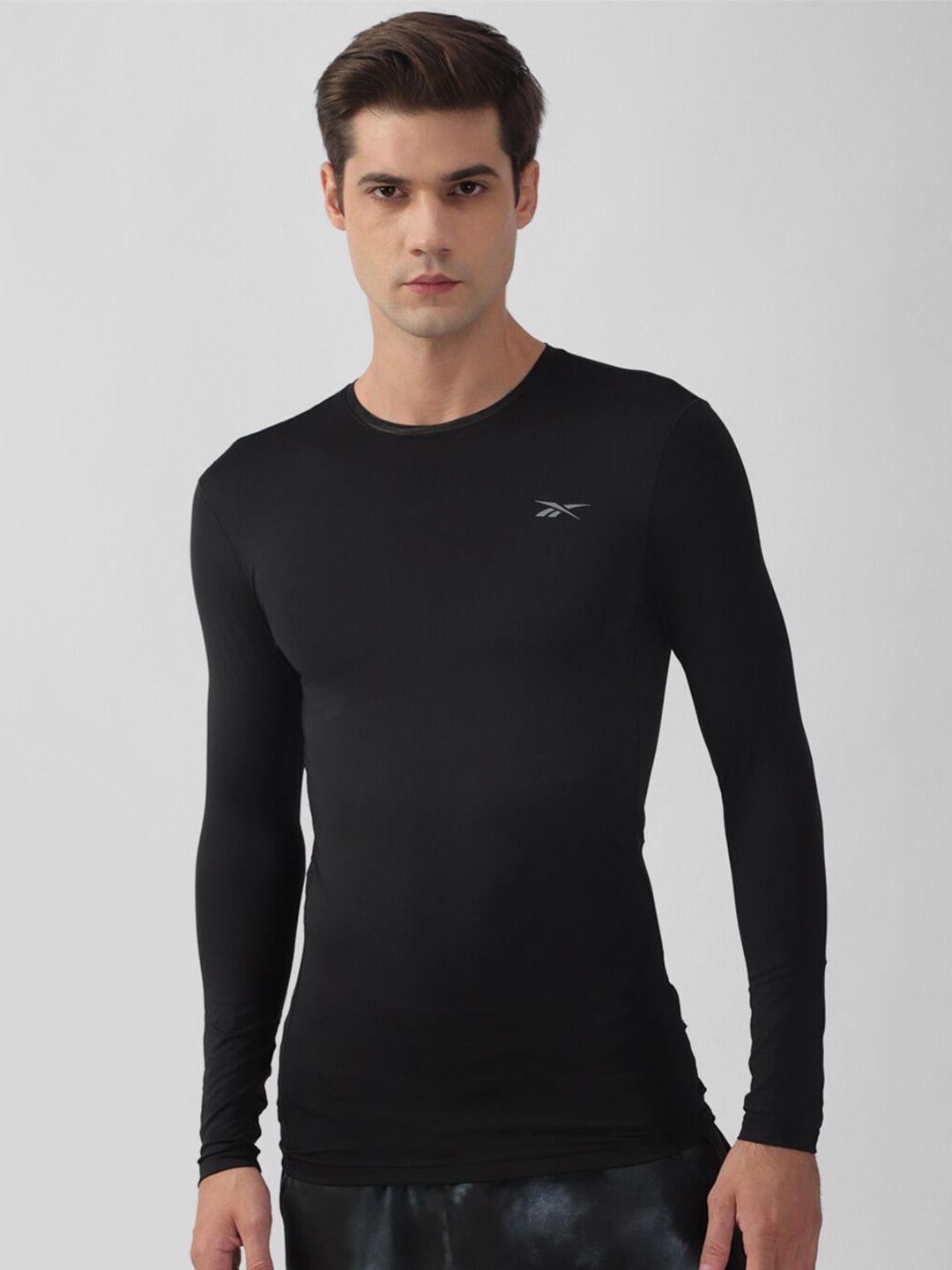 reebok comp ls long sleeves slim-fit round neck t-shirt