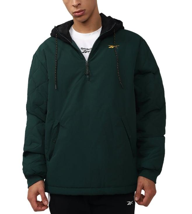 reebok green regular fit hoodie