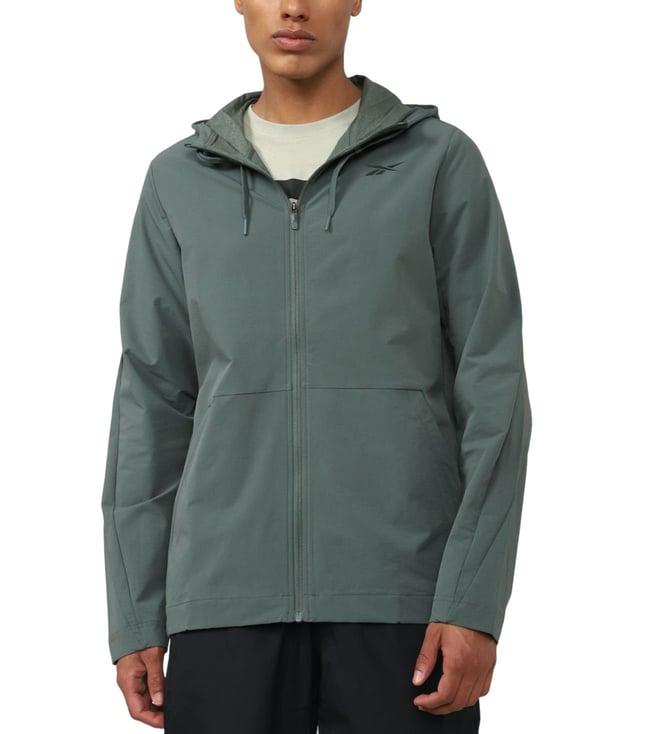 reebok green regular fit hoodie