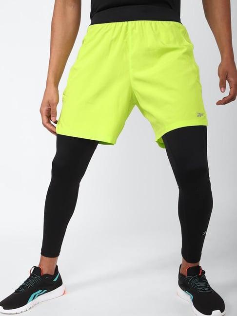 reebok green regular fit shorts